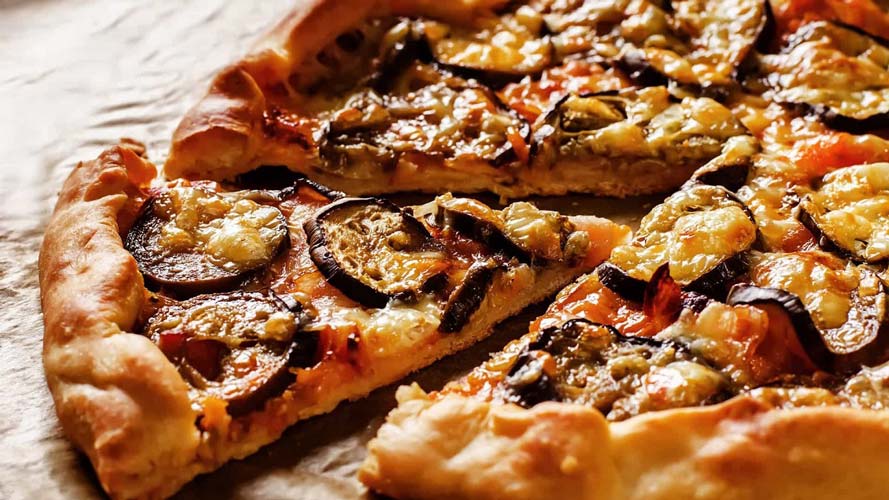 Pizza de beringela e queijo mozarela 0 (0)