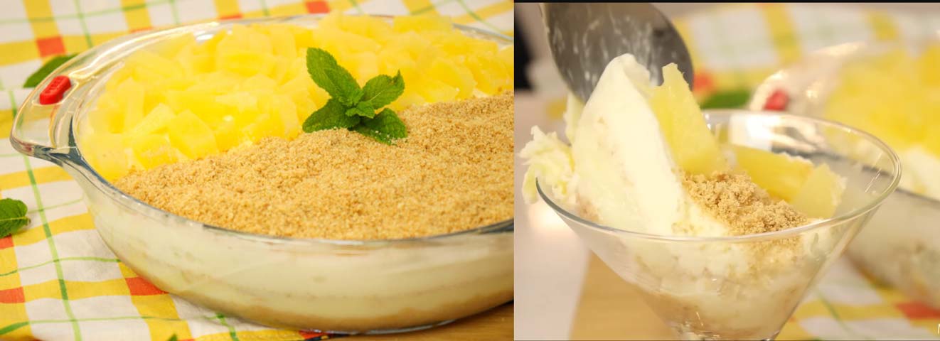Sobremesa de Ananás e Bolacha – perfeita para este Verão 4.4 (72)