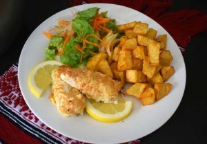 Filetes Pescada Receita Fácil De Filetes De Pescada Com Batatas Fritas (mais Saudável ...